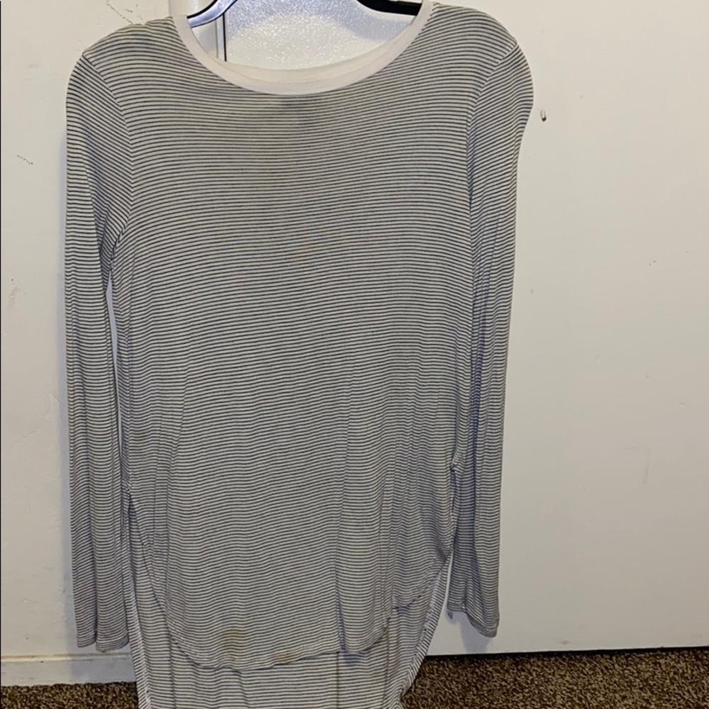 Striped long sleeve blouse
